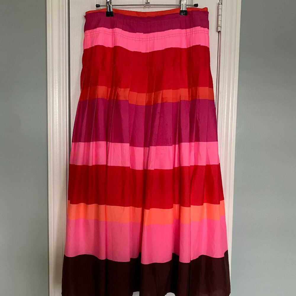 Banana Republic Vibrant Striped Pleated Maxi Skirt – Size 4P